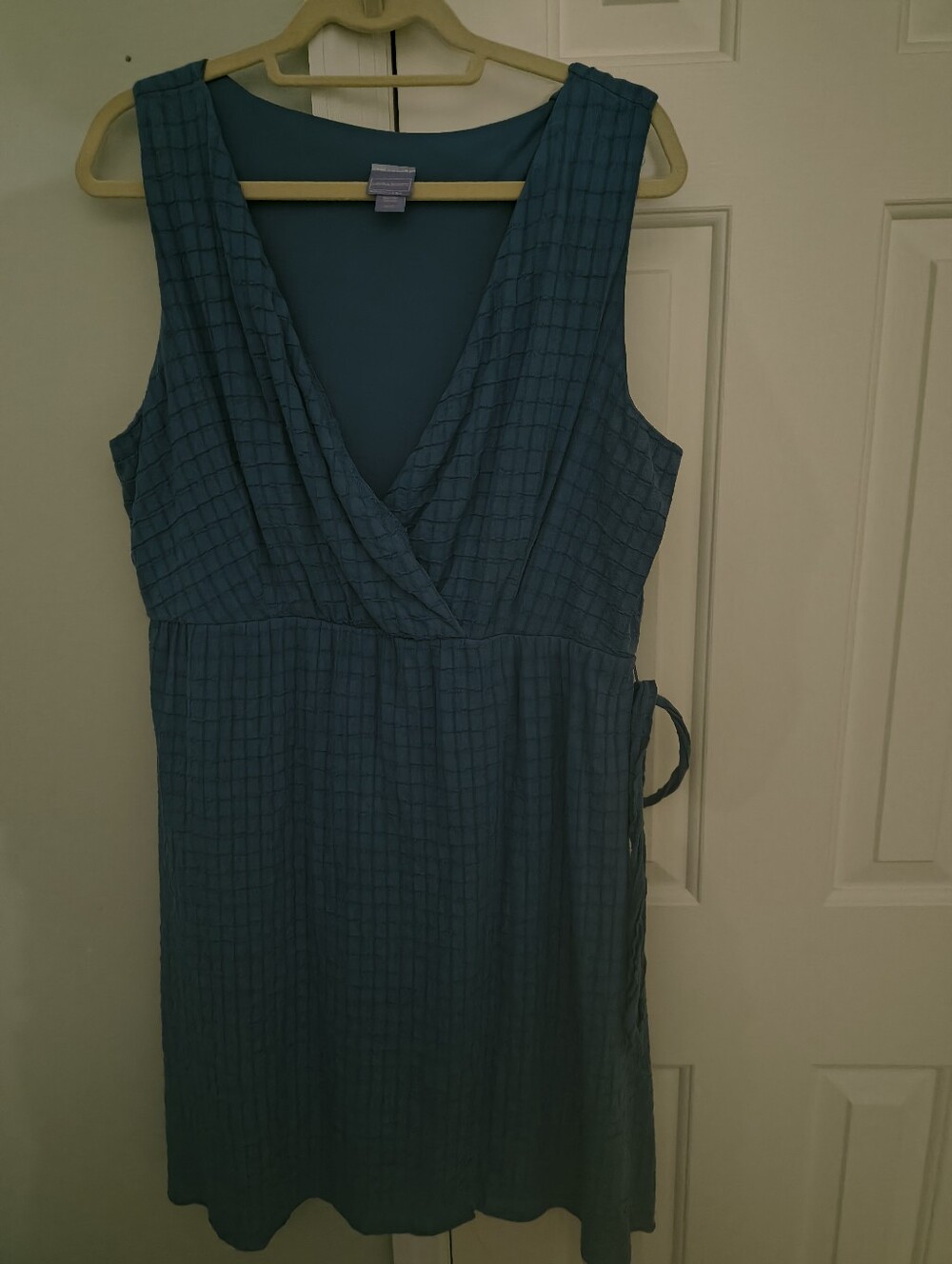 Women’s Blue Wrap-Style Sleeveless Dress By Laura Scott.